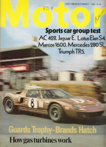 MOTOR 1968 SEPT 07 - TRIUMPH TR5, MARCOS 1600, MERCEDES 280 SL,AC 428